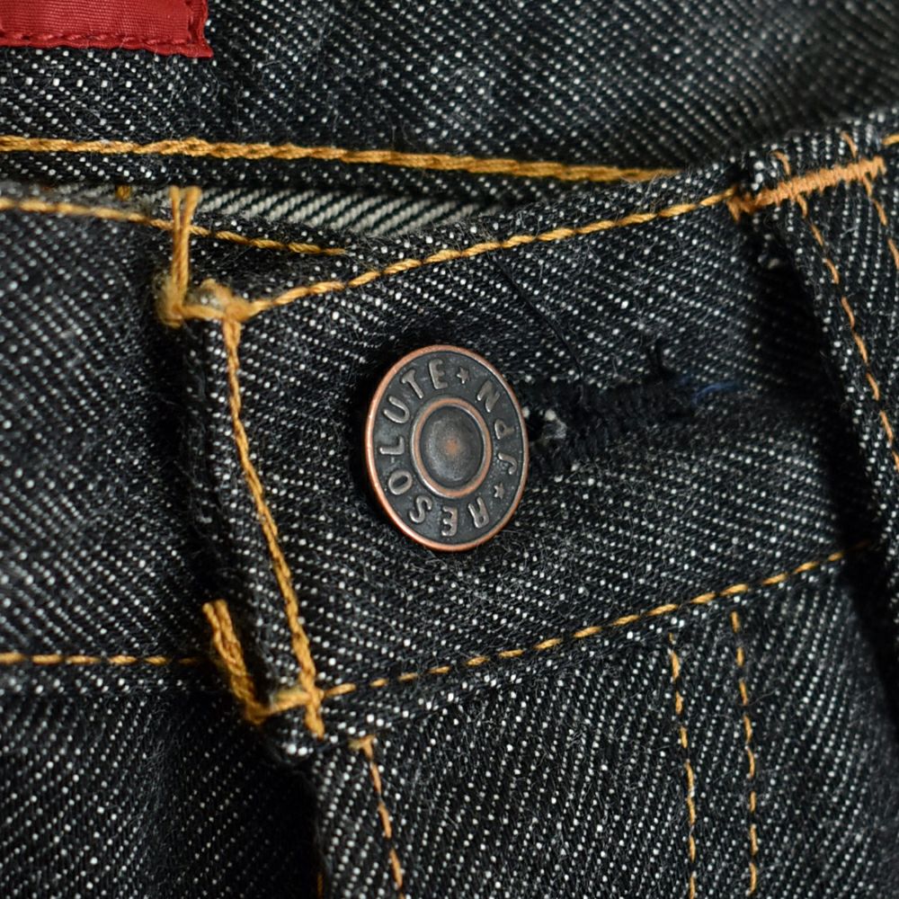 リゾルト (RESOLUTE) GB710 15thブラックモデル ブラックジーンズ ワンウォッシュ スリムストレート デニムパンツ 15周年