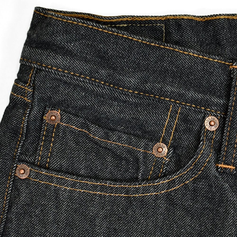 リゾルト (RESOLUTE) GB710 15thブラックモデル ブラックジーンズ ワンウォッシュ スリムストレート デニムパンツ 15周年