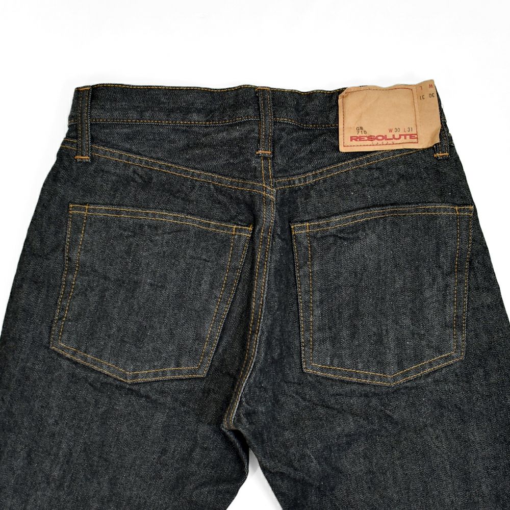 リゾルト (RESOLUTE) GB710 15thブラックモデル ブラックジーンズ ワンウォッシュ スリムストレート デニムパンツ 15周年