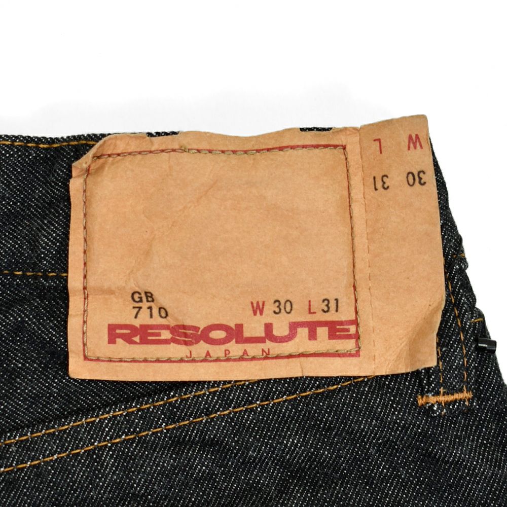 リゾルト (RESOLUTE) GB710 15thブラックモデル ブラックジーンズ ワンウォッシュ スリムストレート デニムパンツ 15周年