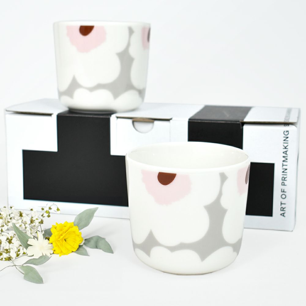マリメッコ (marimekko) 【日本限定】Unikko コーヒーカップセット（ハンドルなし） ウニッコ 食器 2個セット ギフトボックス ペア 52259-4-73828 52259473828
