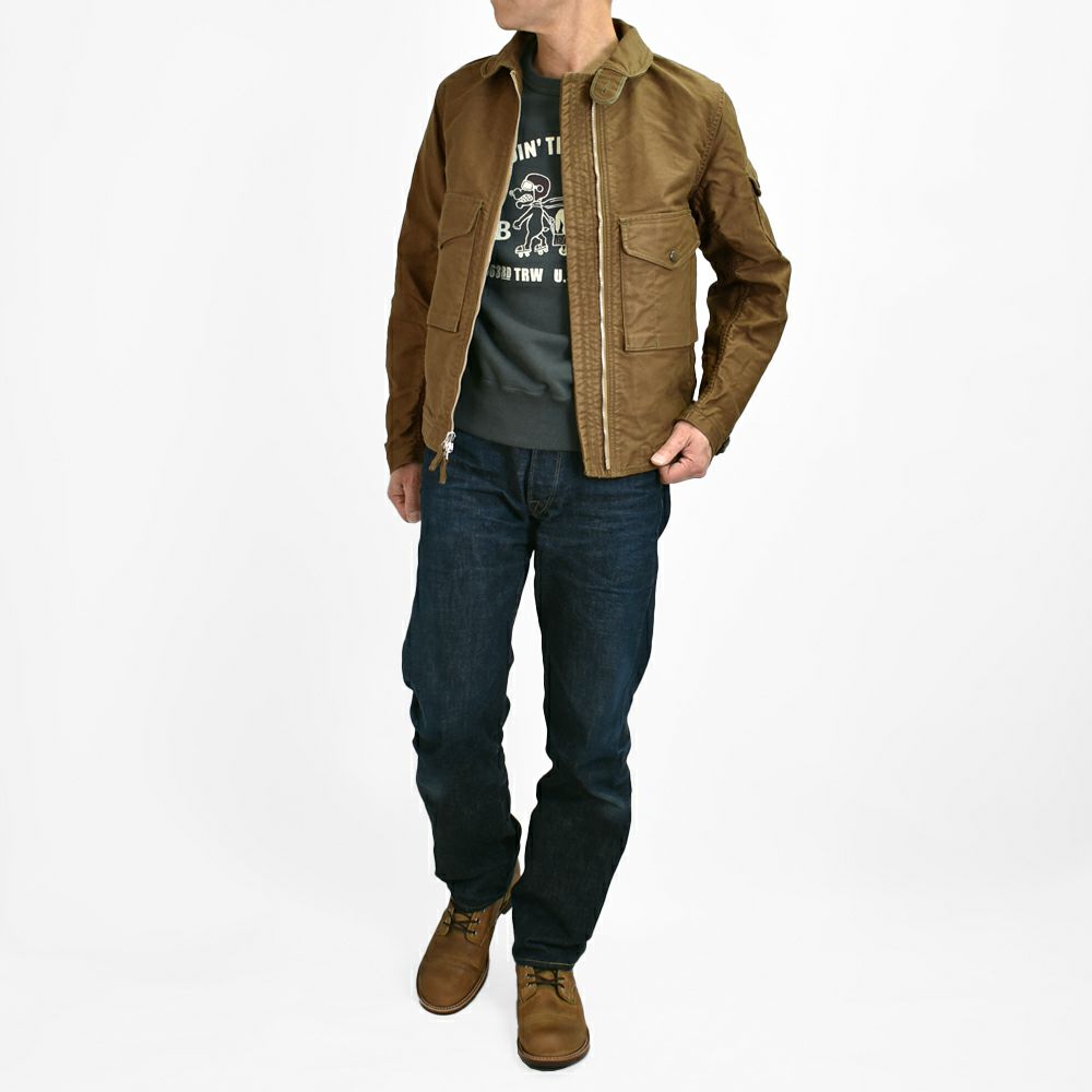 フリーホイーラーズ (FREEWHEELERS) -S-8 AVIATORS' JACKET- 1930~1940s MILITARY IMAGE SUMMER FLYING JACKET Original High Density Jungle Cloth SEPIA BROWN ミリタリージャケット ライトアウター コート 2521006