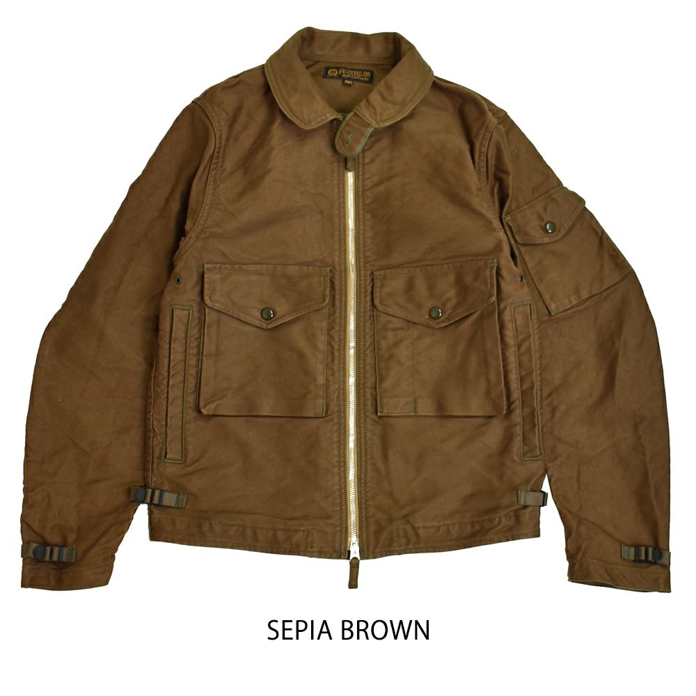 フリーホイーラーズ (FREEWHEELERS) -S-8 AVIATORS' JACKET- 1930~1940s MILITARY IMAGE SUMMER FLYING JACKET Original High Density Jungle Cloth SEPIA BROWN ミリタリージャケット ライトアウター コート 2521006 SEPIA BROWN