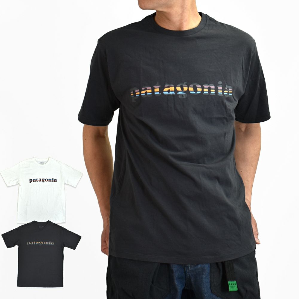 パタゴニア (PATAGONIA) メンズ '73 テキスト ロゴ オーガニック Tシャツ Men's '73 Text Logo Organic T-Shirt 半袖プリントTシャツ 37776