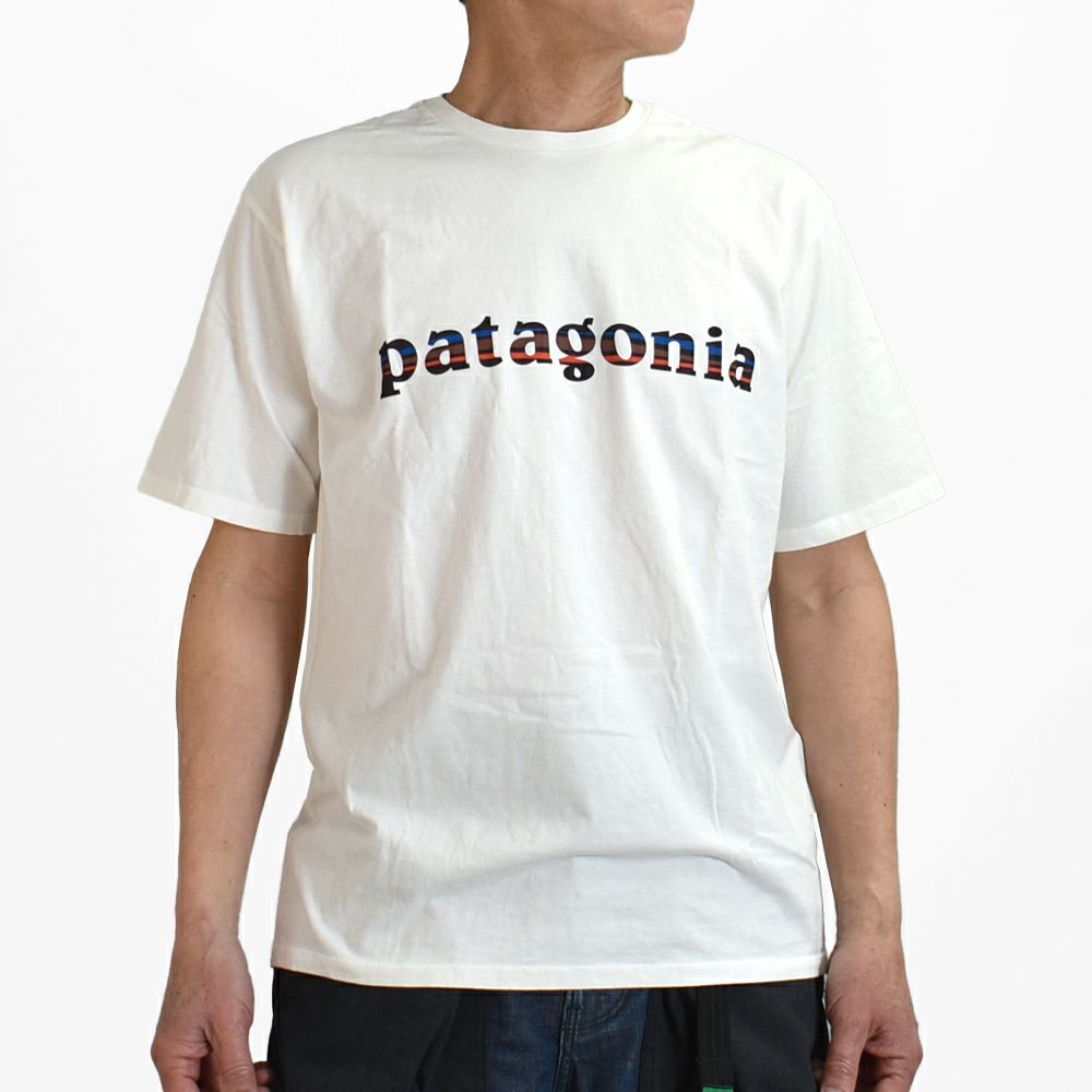 パタゴニア (PATAGONIA) メンズ '73 テキスト ロゴ オーガニック Tシャツ Men's '73 Text Logo Organic T-Shirt 半袖プリントTシャツ 37776
