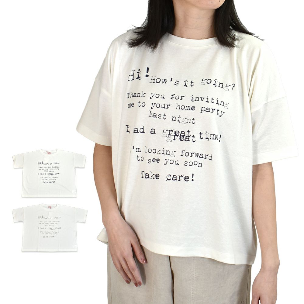 マオメイド (MAOMADE) タイプライター ロゴ お手紙 TEE 半袖プリントTシャツ 521221