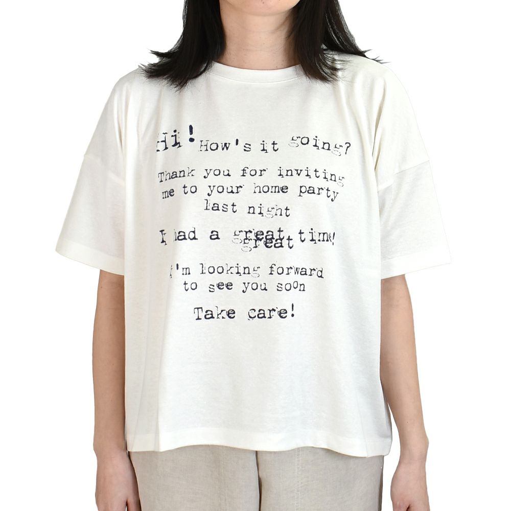 マオメイド (MAOMADE) タイプライター ロゴ お手紙 TEE 半袖プリントTシャツ 521221