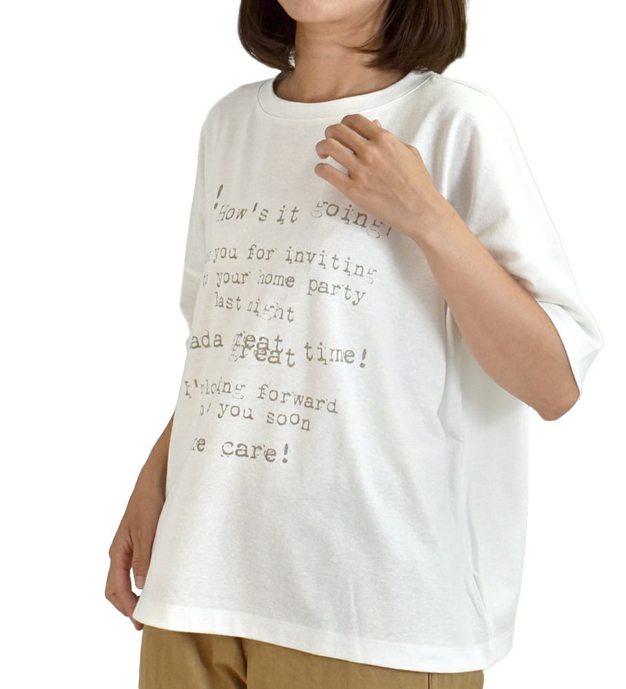 マオメイド (MAOMADE) タイプライター ロゴ お手紙 TEE 半袖プリントTシャツ 521221