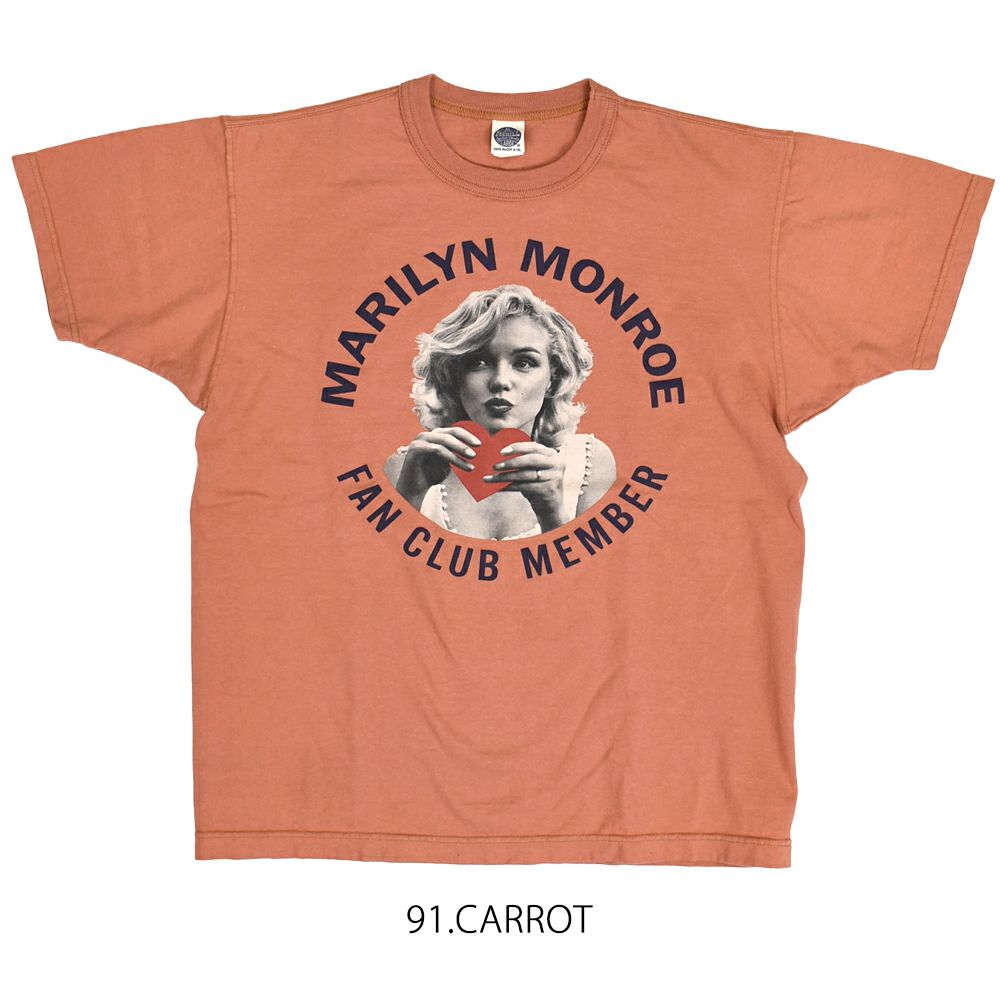 トイズマッコイ (TOYS McCOY) MARILYN MONROE TEE -FAN CLUB MEMBER- 半袖プリントTシャツ マリリン・モンロー TMC251391.CARROT