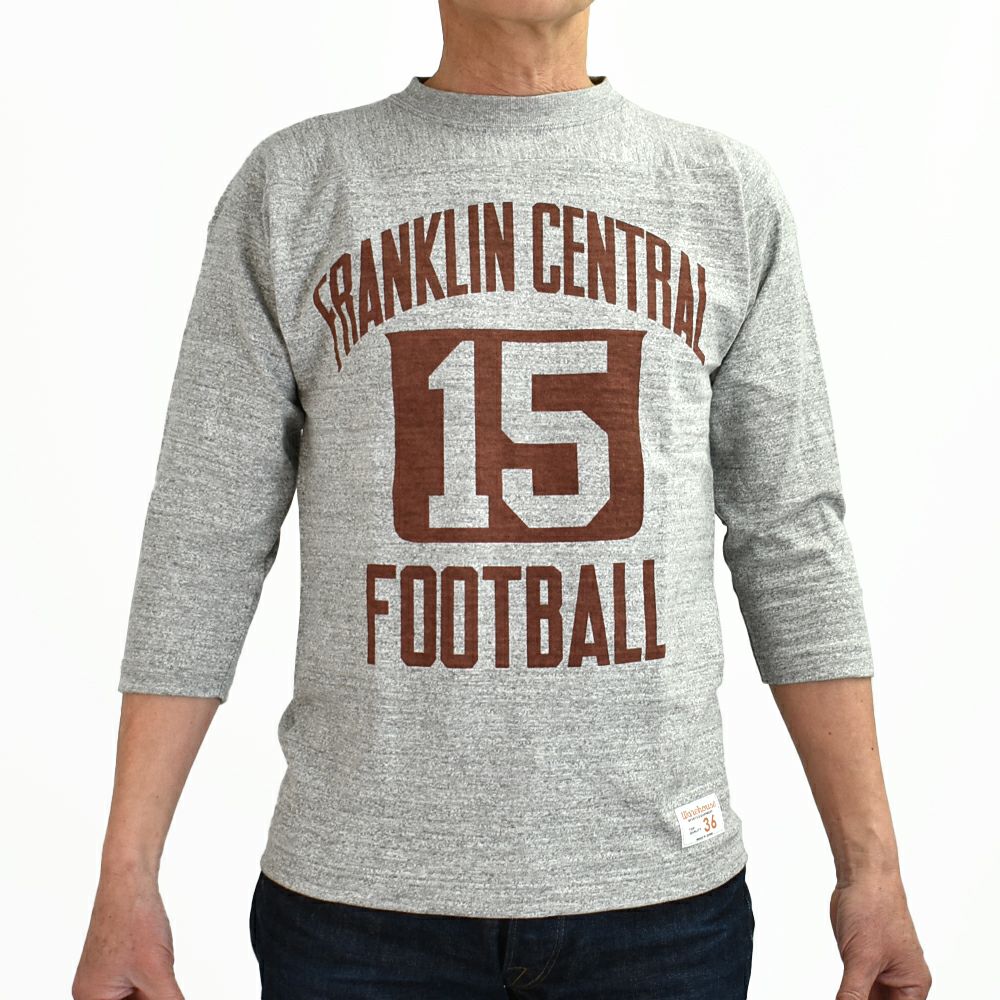 ウエアハウス (WAREHOUSE) Lot 4063 7分袖フットボールT FRANKLIN CENTRAL プリントTシャツ ロンT 4063