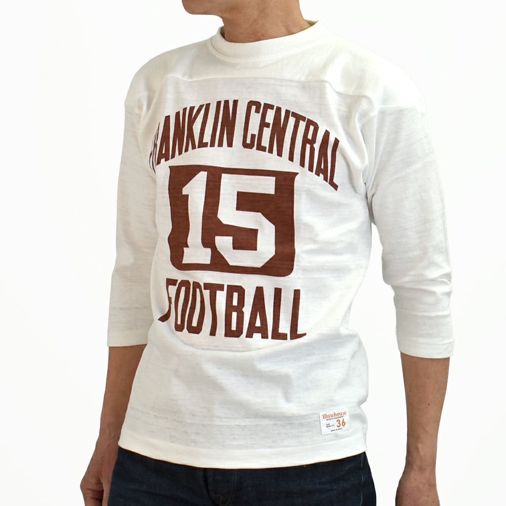 ウエアハウス (WAREHOUSE) Lot 4063 7分袖フットボールT FRANKLIN CENTRAL プリントTシャツ ロンT 4063