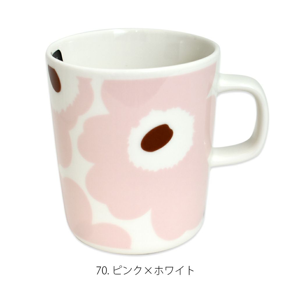 マリメッコ (marimekko) Unikko マグカップ 250ml ウニッコ 食器 花 ギフト 52259-4-74488 52259474488 70.ピンク×ホワイト