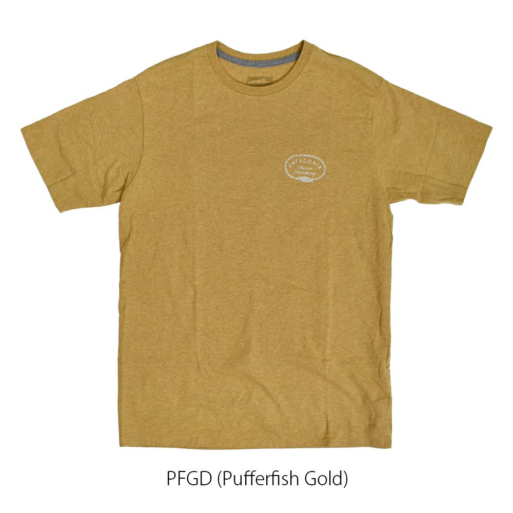 パタゴニア (PATAGONIA) メンズ クリーンクライム ルーツ レスポンシビリティー M's Clean Climb Roots Responsibili-Tee 半袖プリントTシャツ 37795 PFGD(Pufferfish Gold)