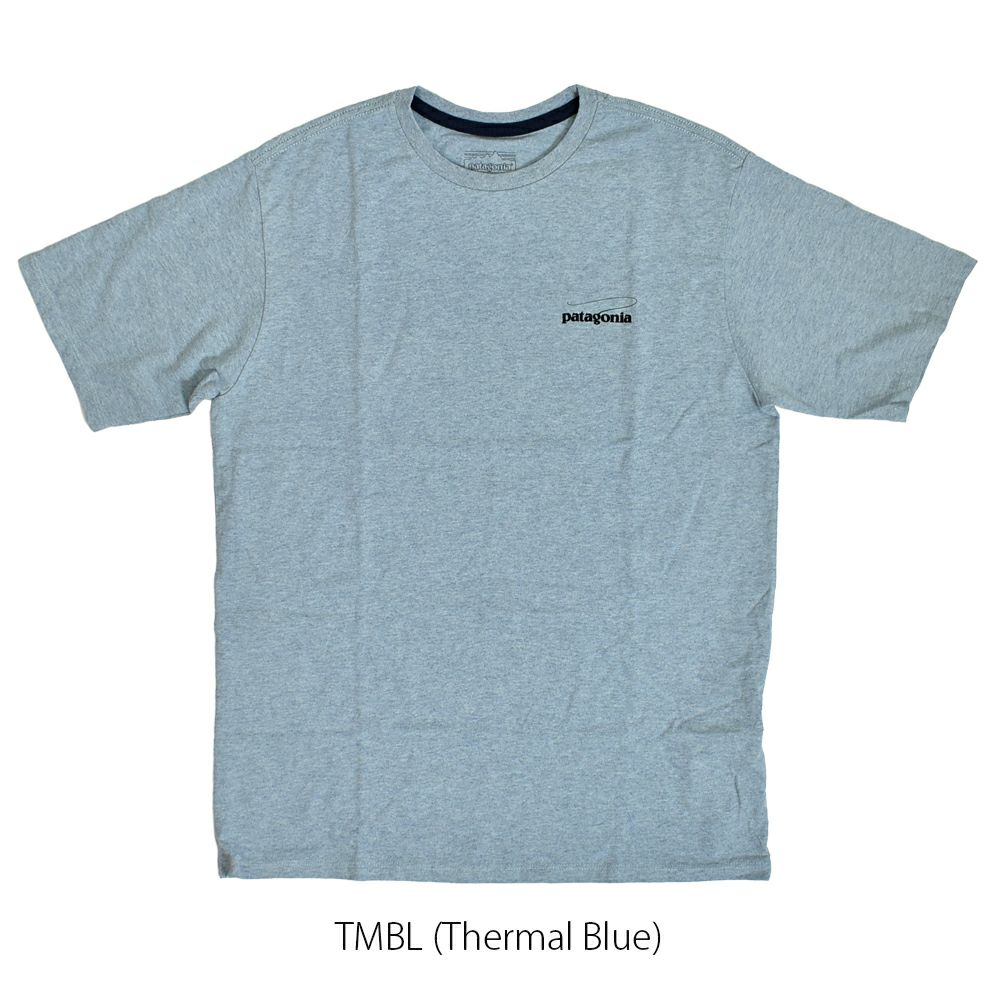 パタゴニア (PATAGONIA) メンズ キャスティング ロゴ レスポンシビリティー M's Casting Logo Responsibili-Tee 半袖プリントTシャツ 37811 TMBL(Thermal Blue)