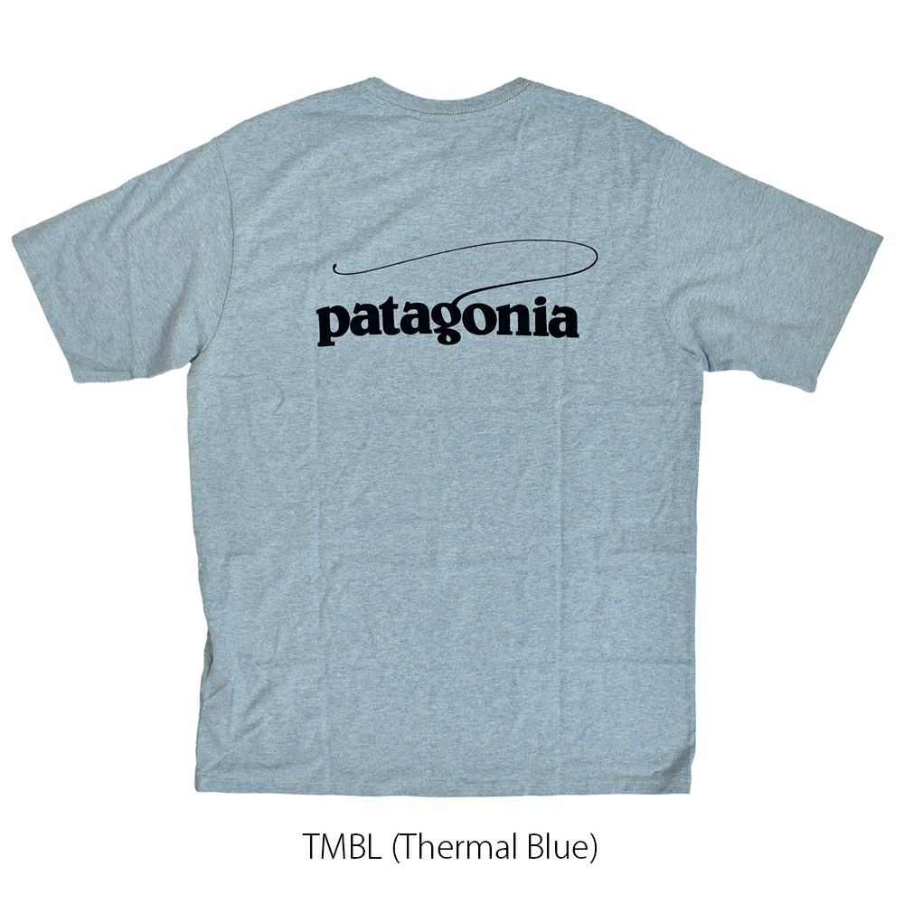 パタゴニア (PATAGONIA) メンズ キャスティング ロゴ レスポンシビリティー M's Casting Logo Responsibili-Tee 半袖プリントTシャツ 37811 TMBL(Thermal Blue)