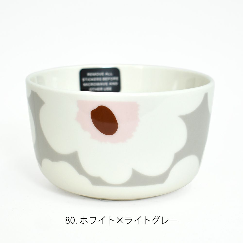 マリメッコ (marimekko) 【日本限定】Unikko ボウル 250ml ウニッコ 食器 ボウル 花 ギフト 52259-4-73830 52259473830 80.ホワイト×ライトグレー