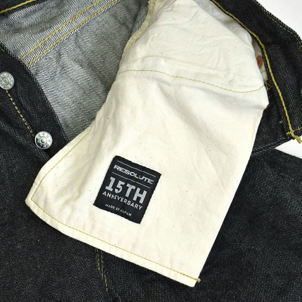リゾルト (RESOLUTE) GB714 15thブラックモデル ブラックジーンズ ワンウォッシュ ストレート デニムパンツ 15周年