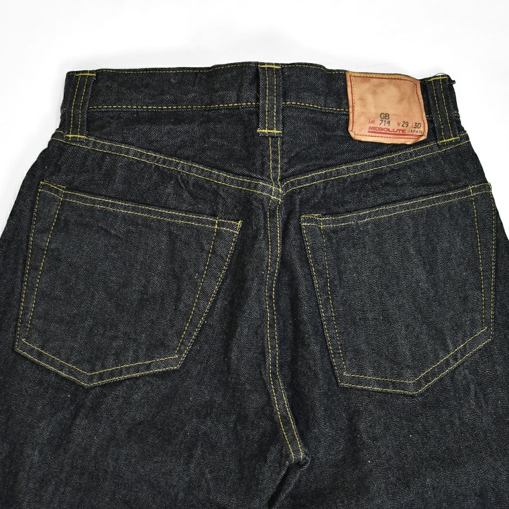 リゾルト (RESOLUTE) GB714 15thブラックモデル ブラックジーンズ ワンウォッシュ ストレート デニムパンツ 15周年