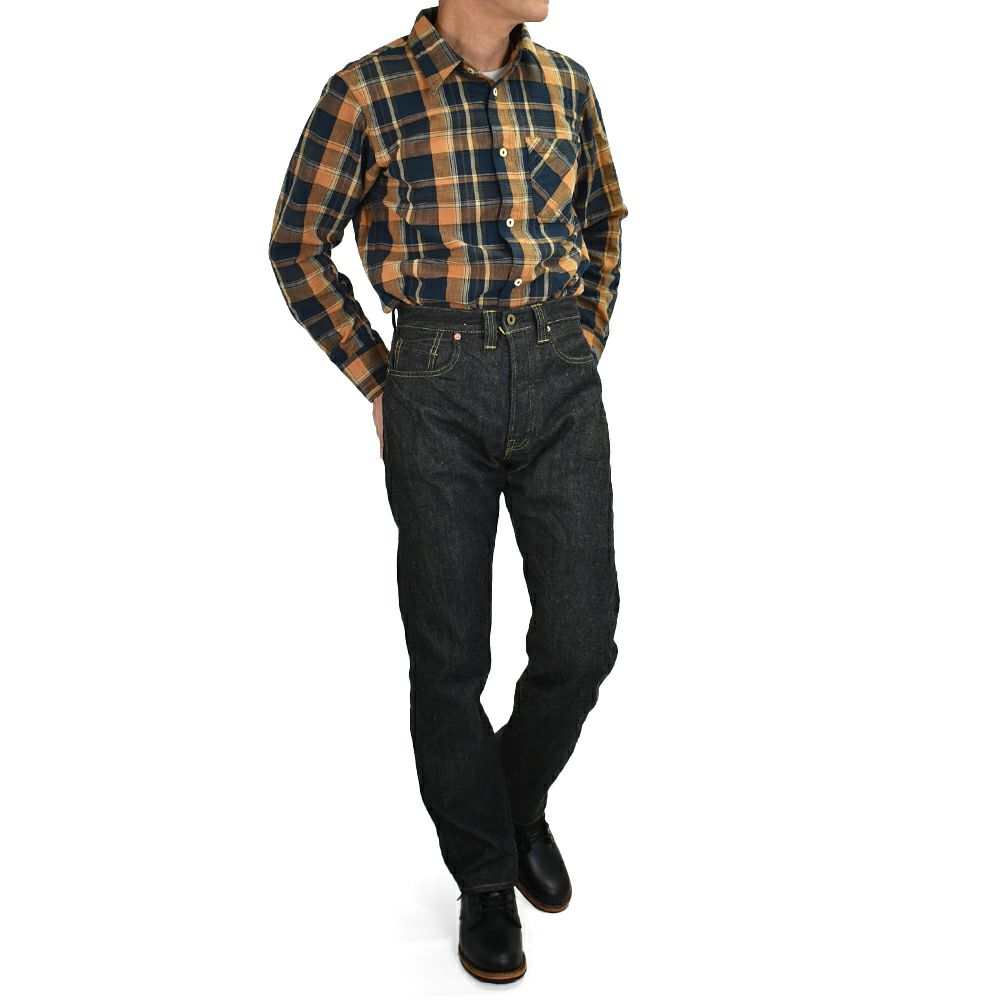 リゾルト (RESOLUTE) GB714 15thブラックモデル ブラックジーンズ ワンウォッシュ ストレート デニムパンツ 15周年