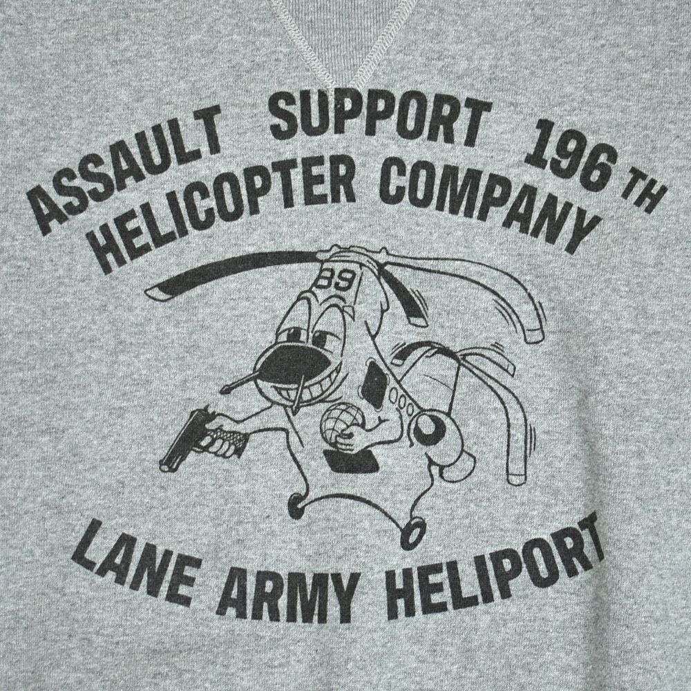 コリンボ (COLIMBO) JACKSONVILLE ATHLE SHIRT =HELICOPTER COMPANY= ジャクソンビル アスレシャツ 長袖プリントスウェットシャツ 前Vセットインスリーブスウェットシャツ ZA-0401