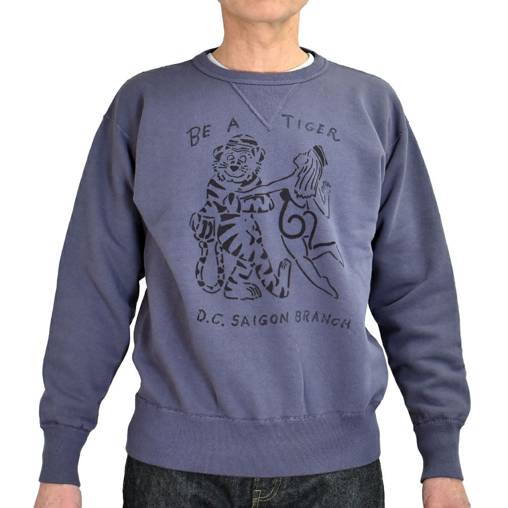 コリンボ (COLIMBO) JACKSONVILLE ATHLE SHIRT =BE A TIGER = ジャクソンビル アスレシャツ 長袖プリントスウェットシャツ 前Vセットインスリーブスウェットシャツ ZA-0402