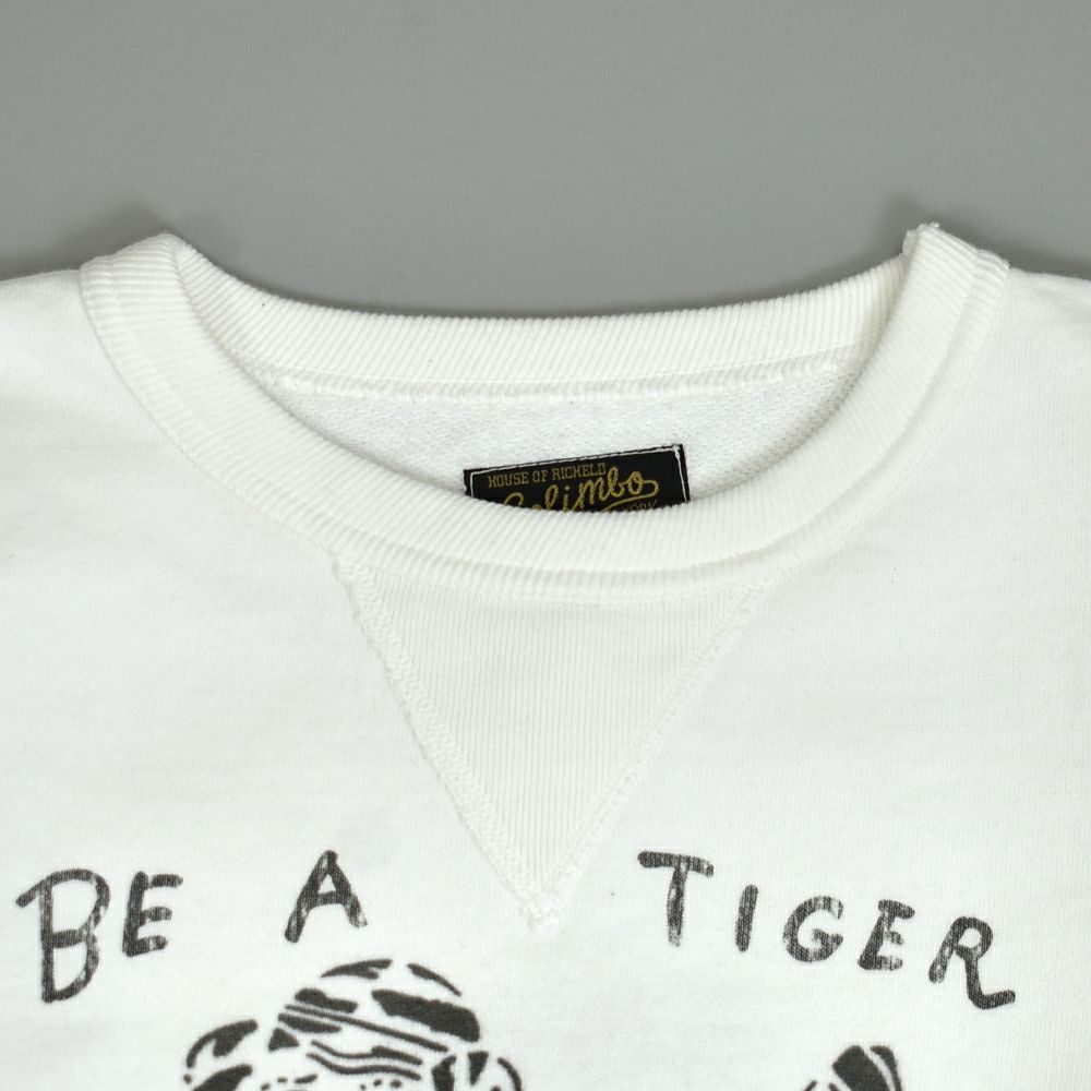 コリンボ (COLIMBO) JACKSONVILLE ATHLE SHIRT =BE A TIGER = ジャクソンビル アスレシャツ 長袖プリントスウェットシャツ 前Vセットインスリーブスウェットシャツ ZA-0402