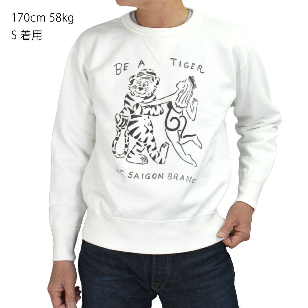 コリンボ (COLIMBO) JACKSONVILLE ATHLE SHIRT =BE A TIGER = ジャクソンビル アスレシャツ 長袖プリントスウェットシャツ 前Vセットインスリーブスウェットシャツ ZA-0402