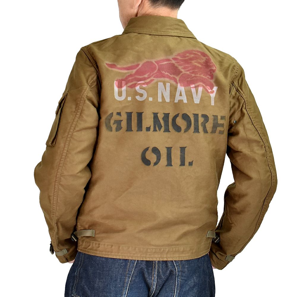 フリーホイーラーズ (FREEWHEELERS) -GILMORE OIL- S-8 AVIATORS' JACKET 1930~1940s MILITARY & MOTOR CULTURE IMAGE CUSTOM JACKET Original High Density Jungle Cloth SEPIA BROWN ミリタリージャケット ライトアウター コート カスタム 2521007