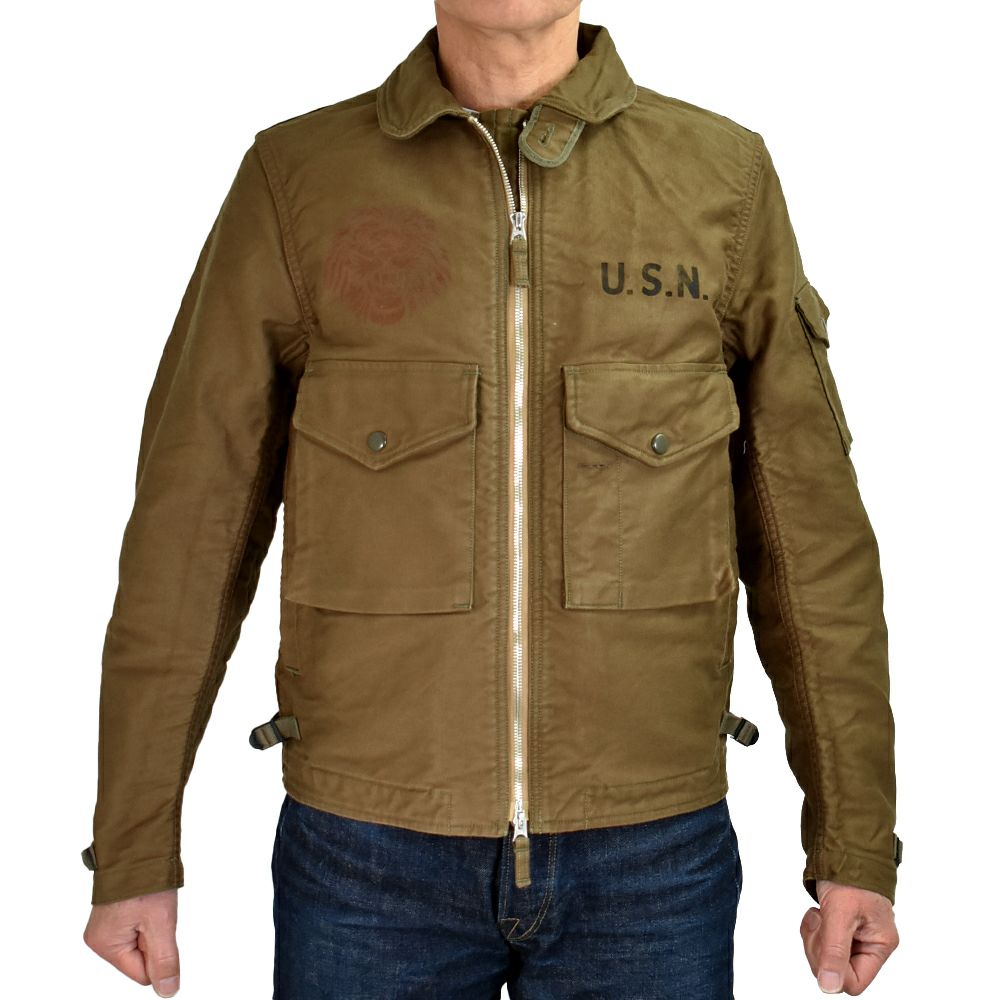 フリーホイーラーズ (FREEWHEELERS) -GILMORE OIL- S-8 AVIATORS' JACKET 1930~1940s MILITARY & MOTOR CULTURE IMAGE CUSTOM JACKET Original High Density Jungle Cloth SEPIA BROWN ミリタリージャケット ライトアウター コート カスタム 2521007