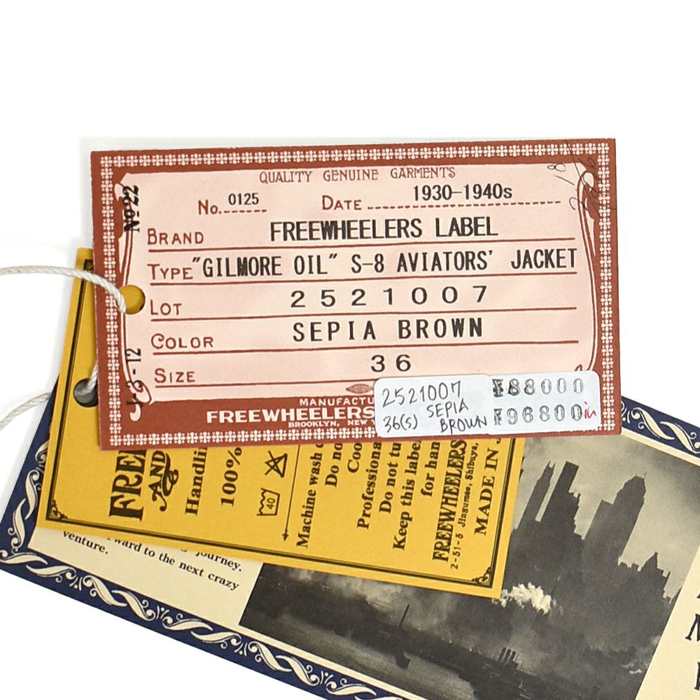 フリーホイーラーズ (FREEWHEELERS) -GILMORE OIL- S-8 AVIATORS' JACKET 1930~1940s MILITARY & MOTOR CULTURE IMAGE CUSTOM JACKET Original High Density Jungle Cloth SEPIA BROWN ミリタリージャケット ライトアウター コート カスタム 2521007