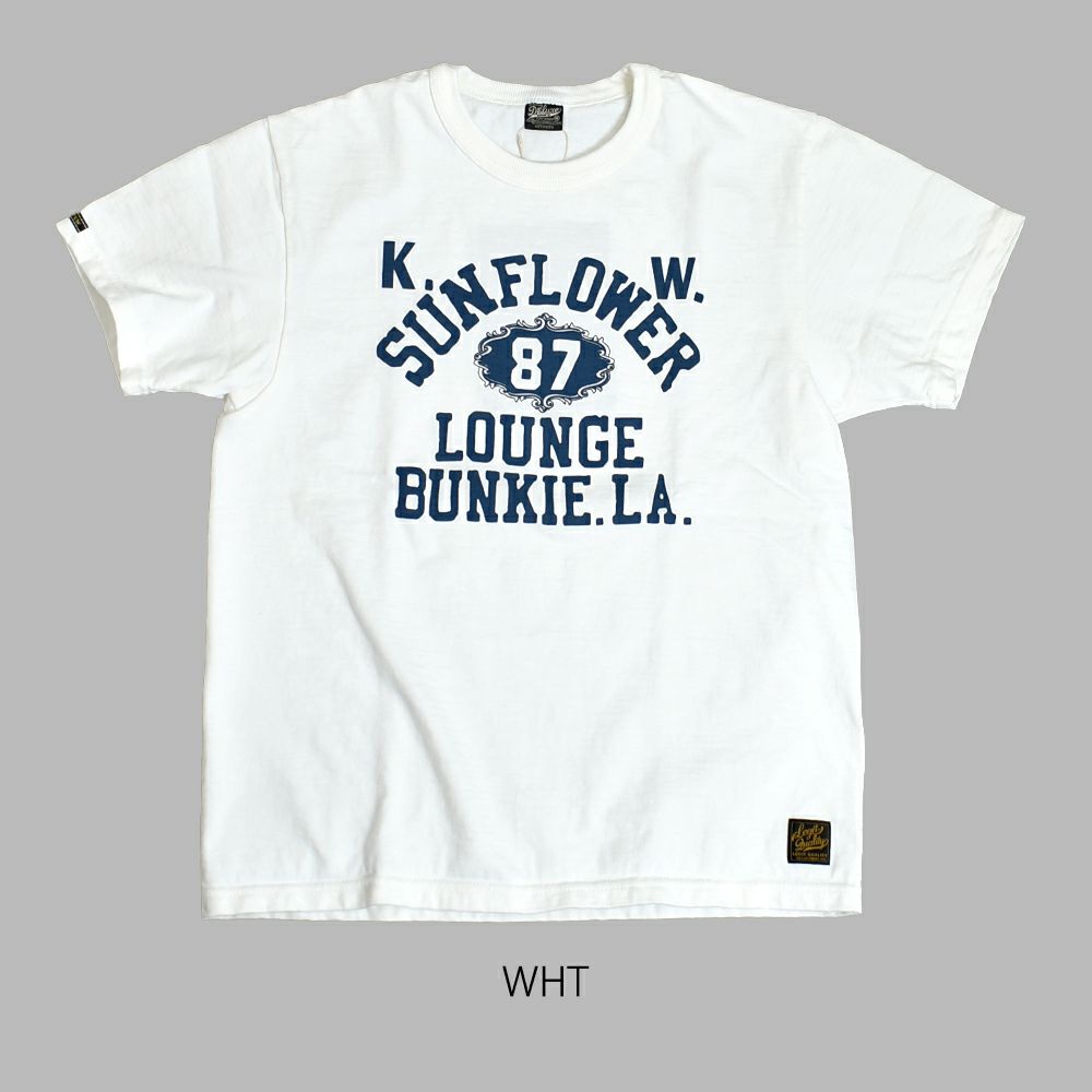 デラックスウエア (DELUXEWARE) SUNFLOWER 半袖プリントTシャツ DXTS-2501 WHT