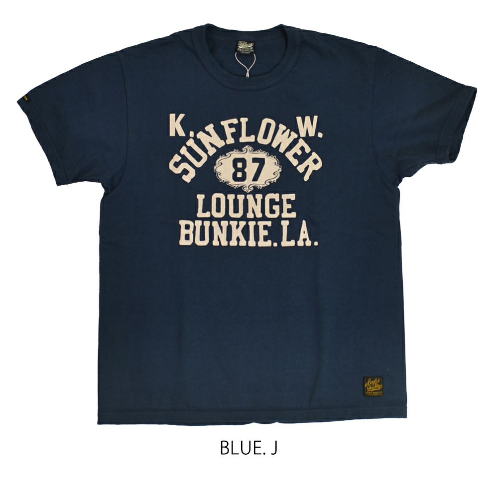 デラックスウエア (DELUXEWARE) SUNFLOWER 半袖プリントTシャツ DXTS-2501 BLUE.J