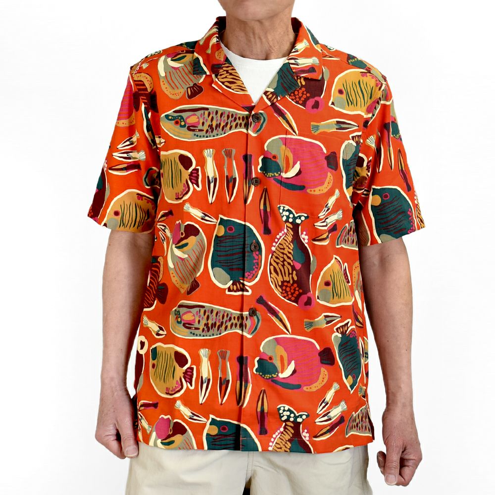 パタゴニア(PATAGONIA)メンズ タイダル スレッズ キャンプ シャツ M's Tidal Threads Camp Shirt 半袖アロハプリントシャツ 52567