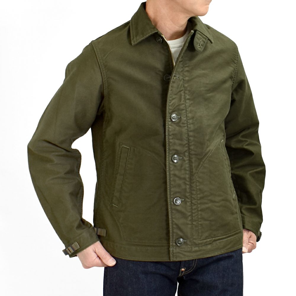 フリーホイーラーズ (FREEWHEELERS) -DECK WORKER JACKET- 1940~1950s U.S.NAVY MILITARY IMAGE CLOTHING Origibal High Density Jungle Cloth DARK KHAKI GREEN デッキワークジャケット ライトアウター 2521010