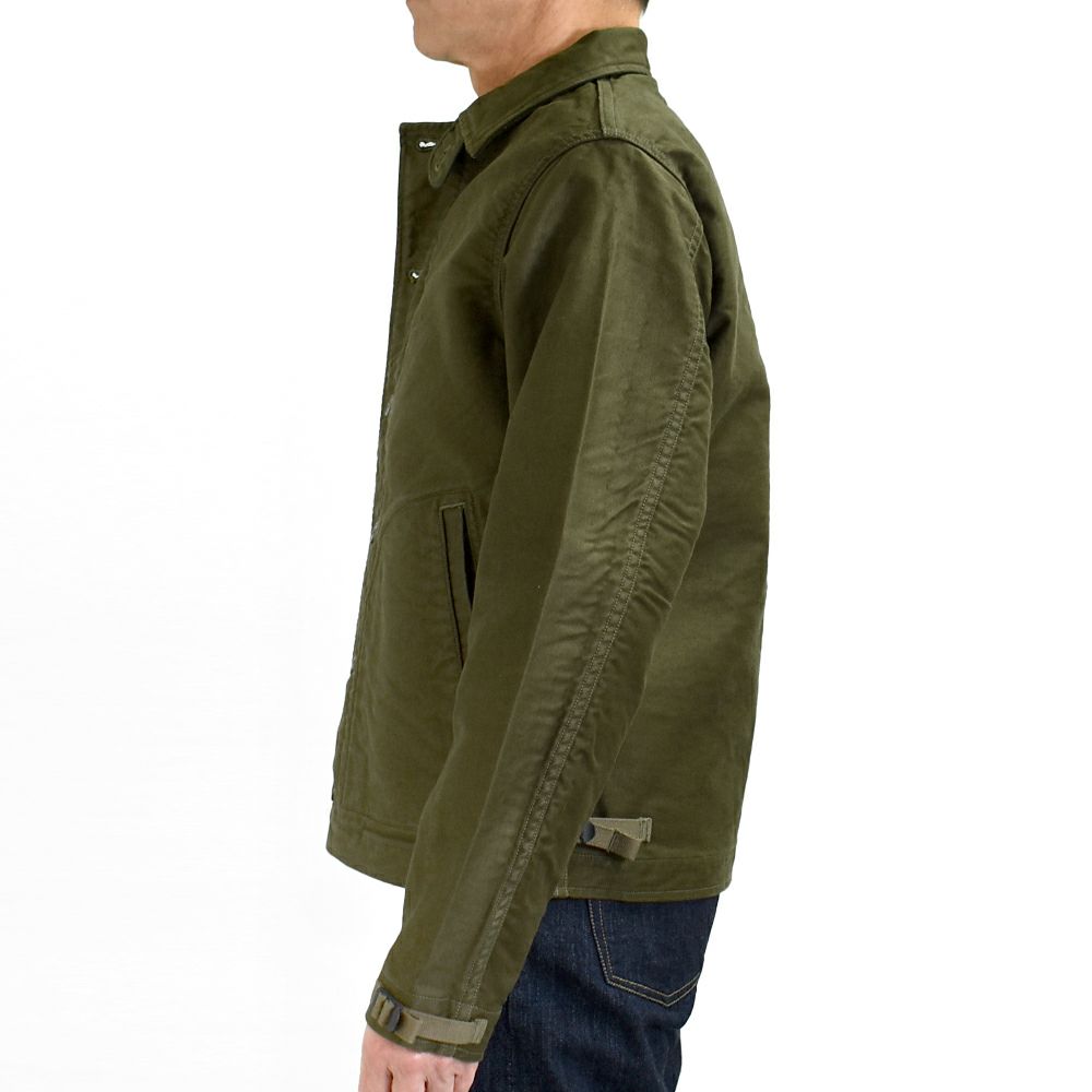 フリーホイーラーズ (FREEWHEELERS) -DECK WORKER JACKET- 1940~1950s U.S.NAVY MILITARY IMAGE CLOTHING Origibal High Density Jungle Cloth DARK KHAKI GREEN デッキワークジャケット ライトアウター 2521010