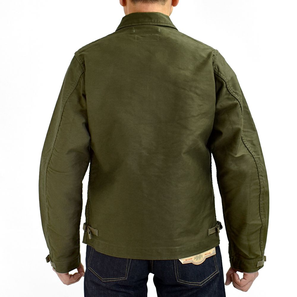 フリーホイーラーズ (FREEWHEELERS) -DECK WORKER JACKET- 1940~1950s U.S.NAVY MILITARY IMAGE CLOTHING Origibal High Density Jungle Cloth DARK KHAKI GREEN デッキワークジャケット ライトアウター 2521010