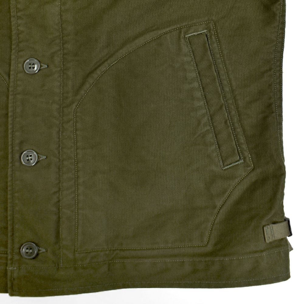 フリーホイーラーズ (FREEWHEELERS) -DECK WORKER JACKET- 1940~1950s U.S.NAVY MILITARY IMAGE CLOTHING Origibal High Density Jungle Cloth DARK KHAKI GREEN デッキワークジャケット ライトアウター 2521010