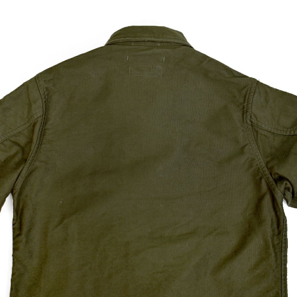 フリーホイーラーズ (FREEWHEELERS) -DECK WORKER JACKET- 1940~1950s U.S.NAVY MILITARY IMAGE CLOTHING Origibal High Density Jungle Cloth DARK KHAKI GREEN デッキワークジャケット ライトアウター 2521010
