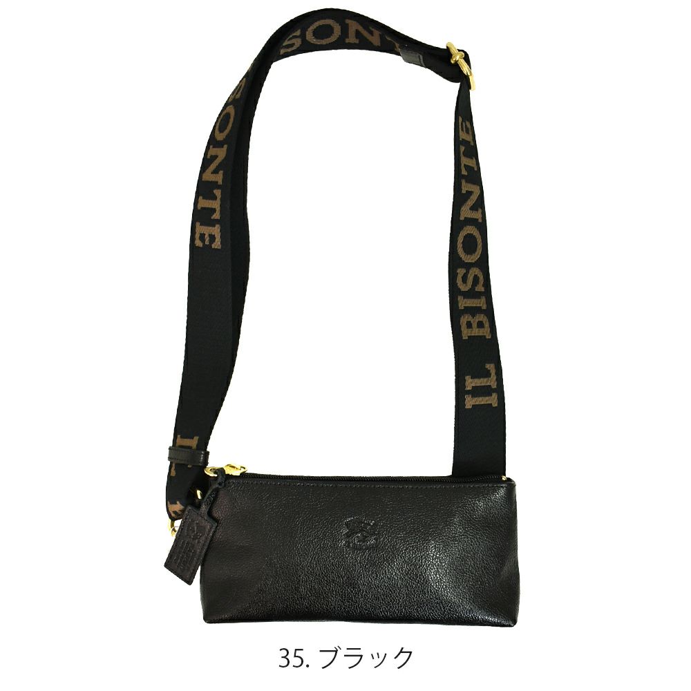 イルビゾンテ (IL BISONTE) ベルトバッグ レザーショルダーバッグ 54202-3-00911 54202300911 35.ブラック