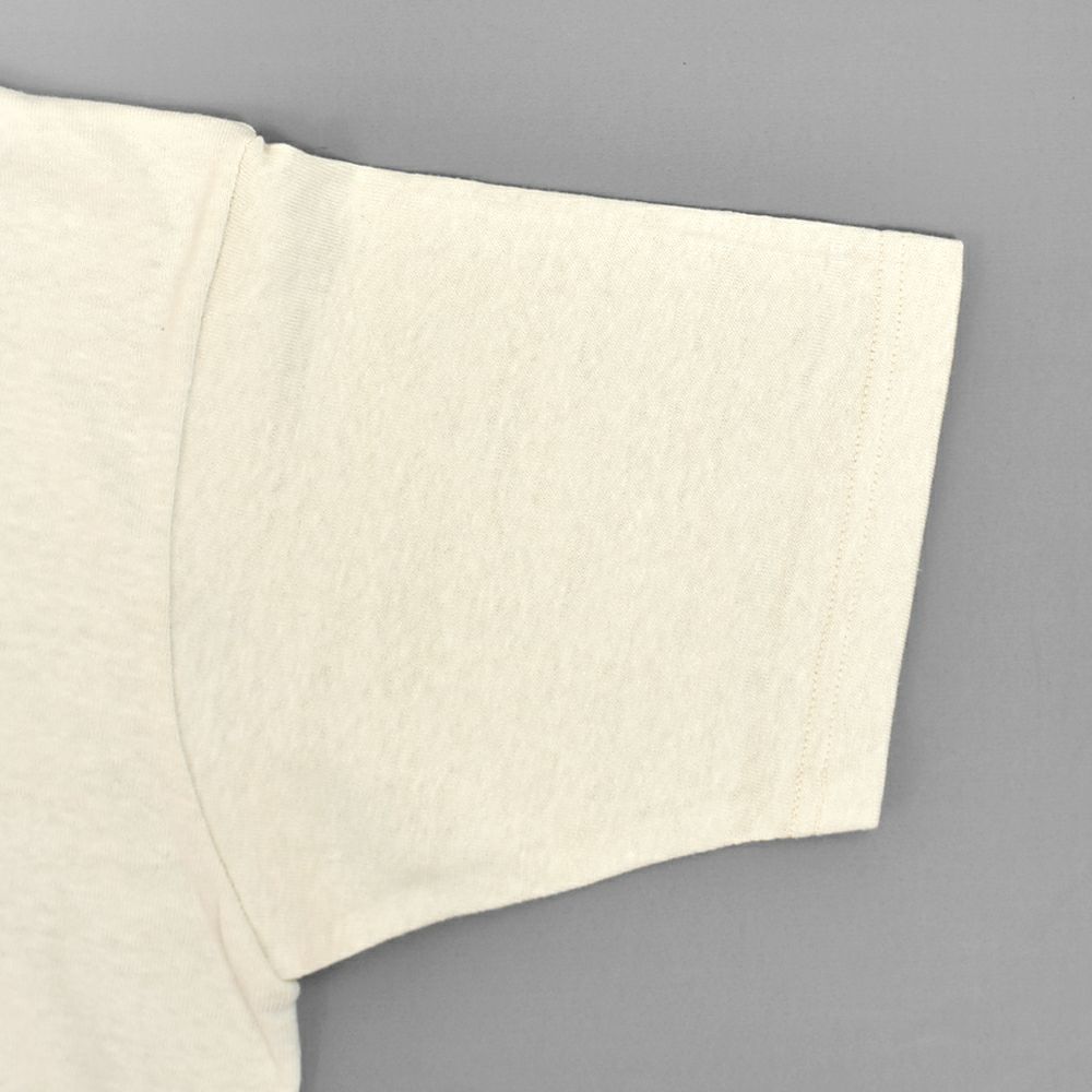 フリーホイーラーズ (FREEWHEELERS) -MIDWAY GASOLINE- Vintage Style Medium Weight Jersey STRAW CREAM / FADE NAVY 半袖プリントTシャツ 2525009