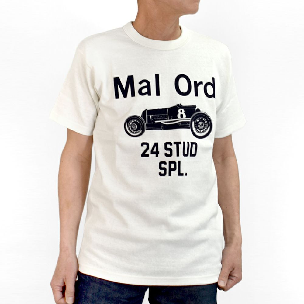 フリーホイーラーズ (FREEWHEELERS) -Mal Ord- Vintage Style Medium Weight Jersey OFF-WHITE 半袖プリントTシャツ フロッキープリント 2525010