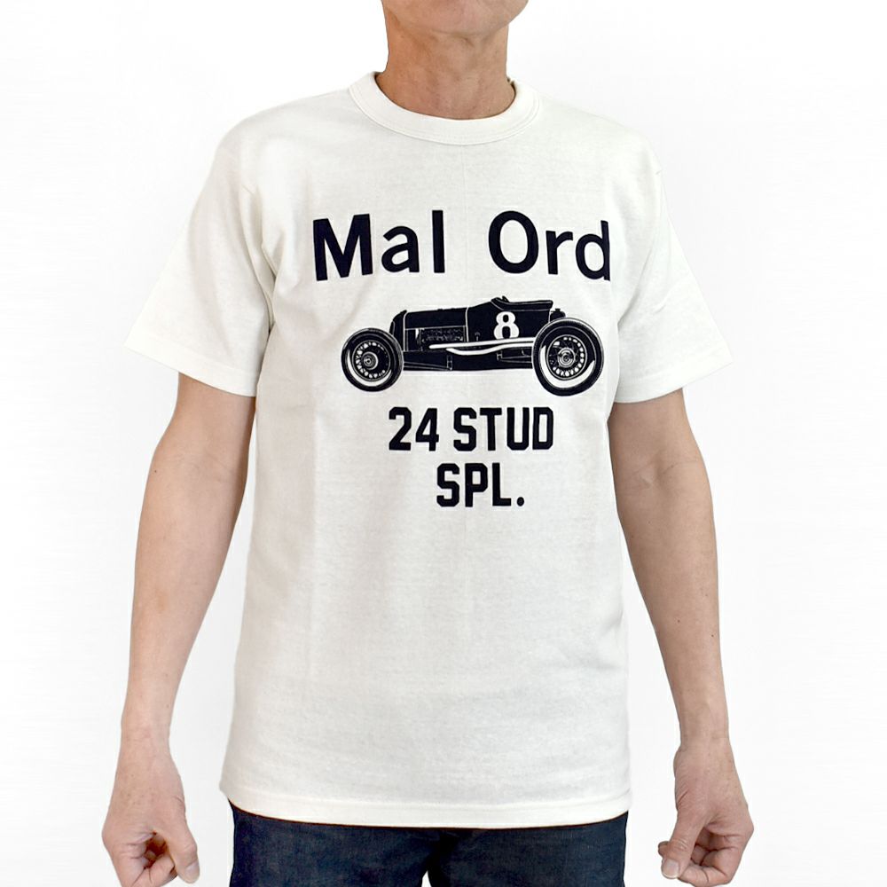 フリーホイーラーズ (FREEWHEELERS) -Mal Ord- Vintage Style Medium Weight Jersey OFF-WHITE 半袖プリントTシャツ フロッキープリント 2525010