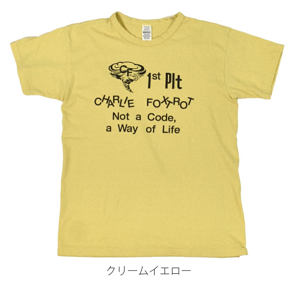 ウエアハウス (WAREHOUSE) Lot 4064 CF 1ST PLT 半袖プリントTシャツ セコハン 4064 クリームイエロー