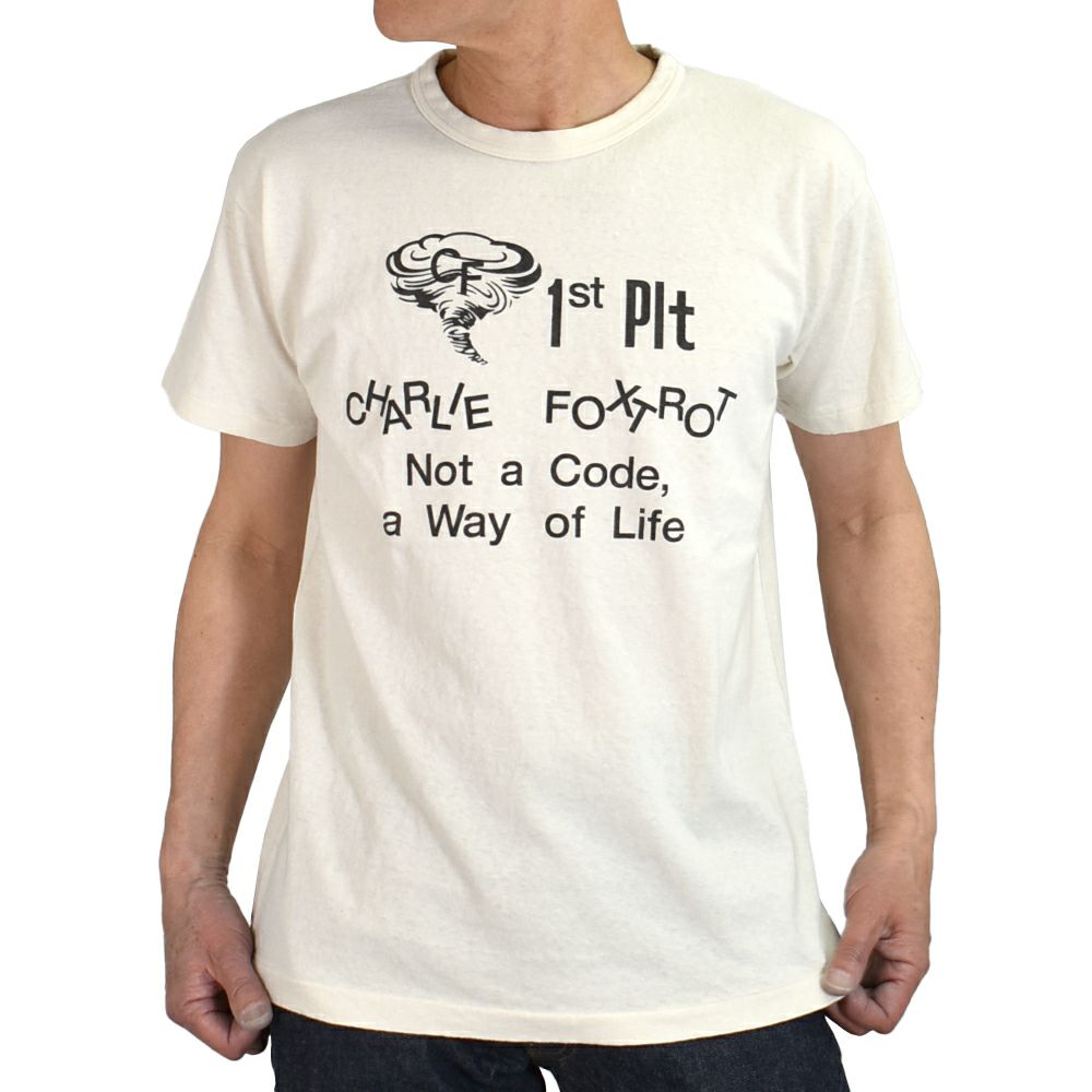 ウエアハウス (WAREHOUSE) Lot 4064 CF 1ST PLT 半袖プリントTシャツ セコハン 4064 クリーム