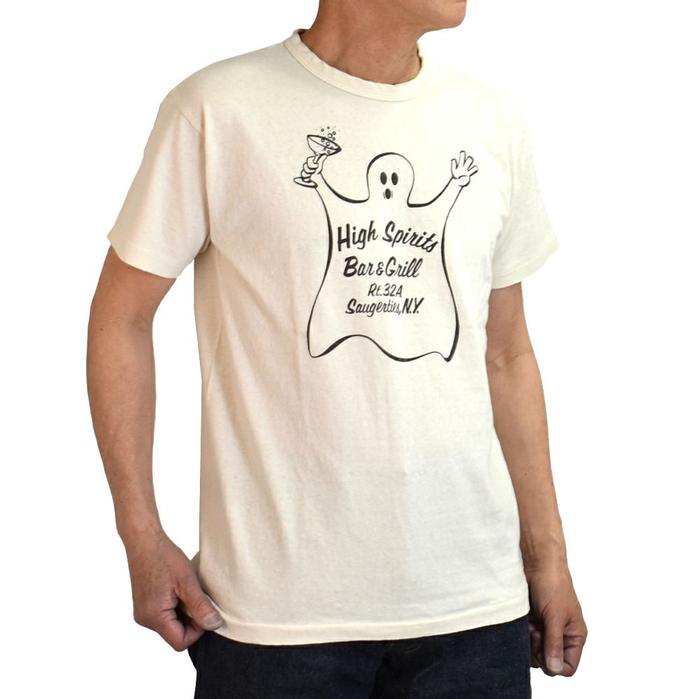 ウエアハウス (WAREHOUSE) Lot 4064 HIGH SPIRITS 半袖プリントTシャツ セコハン 4064 クリーム