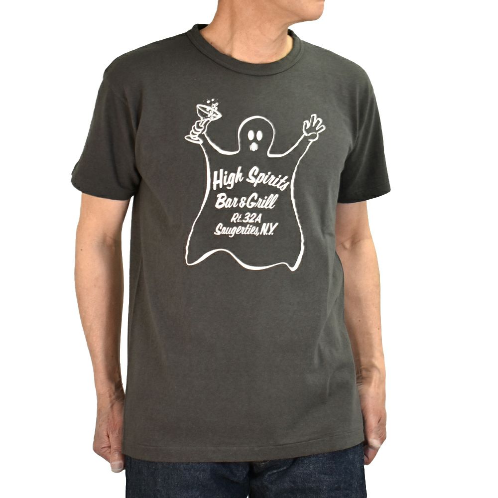 ウエアハウス (WAREHOUSE) Lot 4064 HIGH SPIRITS 半袖プリントTシャツ セコハン 4064 チャコール