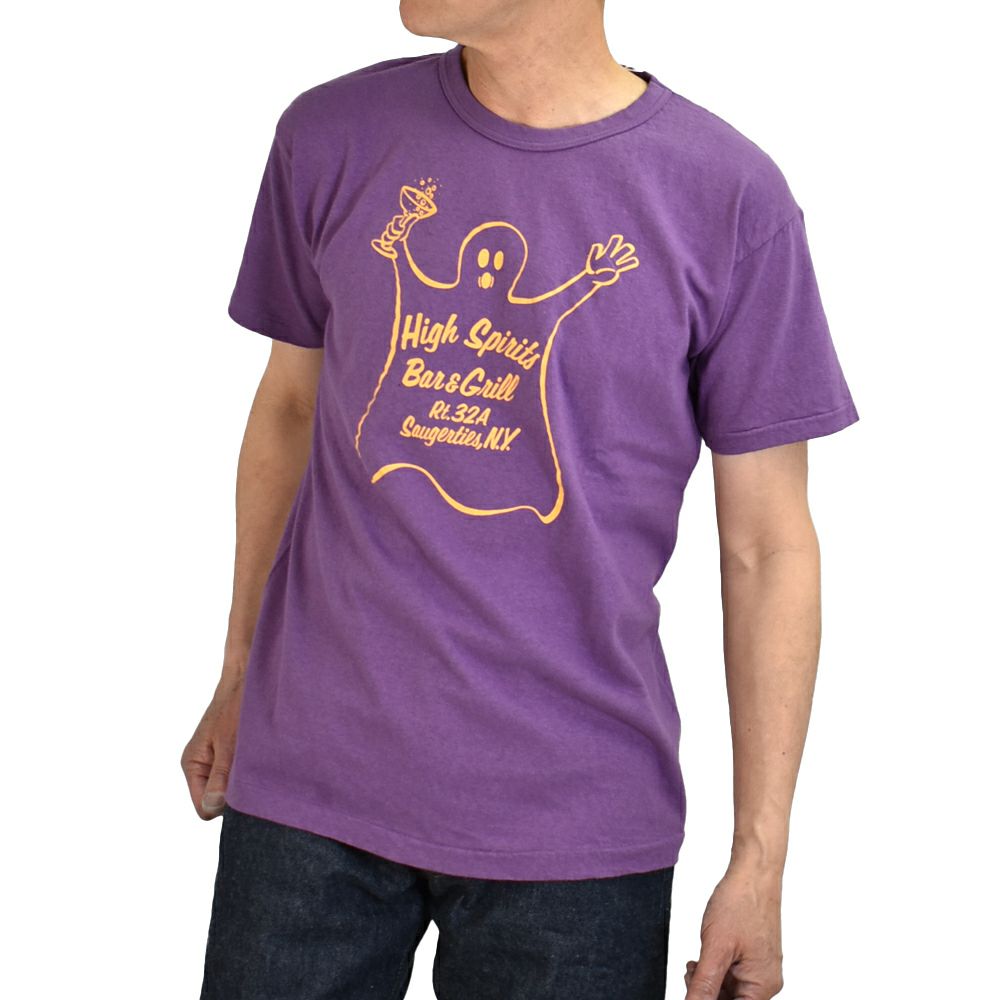 ウエアハウス (WAREHOUSE) Lot 4064 HIGH SPIRITS 半袖プリントTシャツ セコハン 4064 パープル