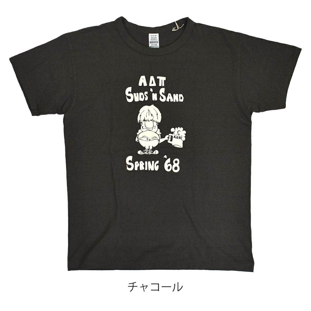 ウエアハウス (WAREHOUSE) Lot 4064 SPRING '68 半袖プリントTシャツ セコハン 4064 チャコール