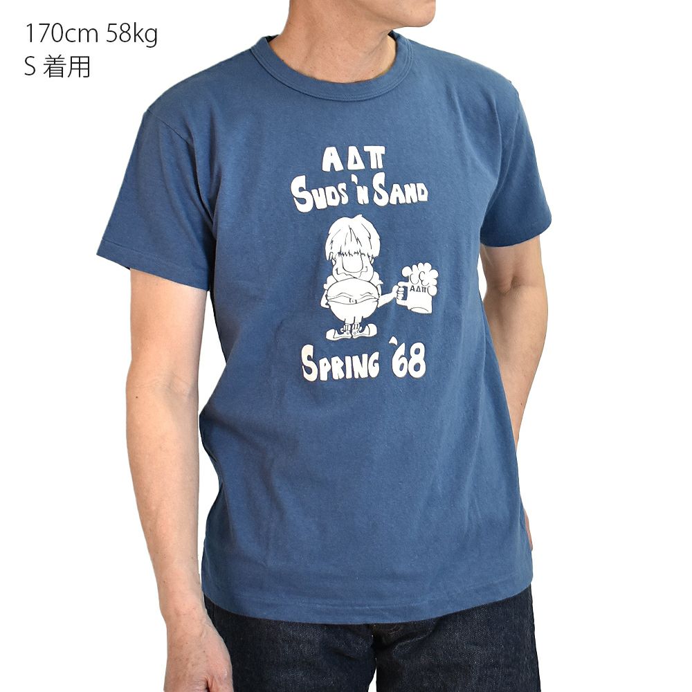 ウエアハウス (WAREHOUSE) Lot 4064 SPRING '68 半袖プリントTシャツ セコハン 4064 ブルー