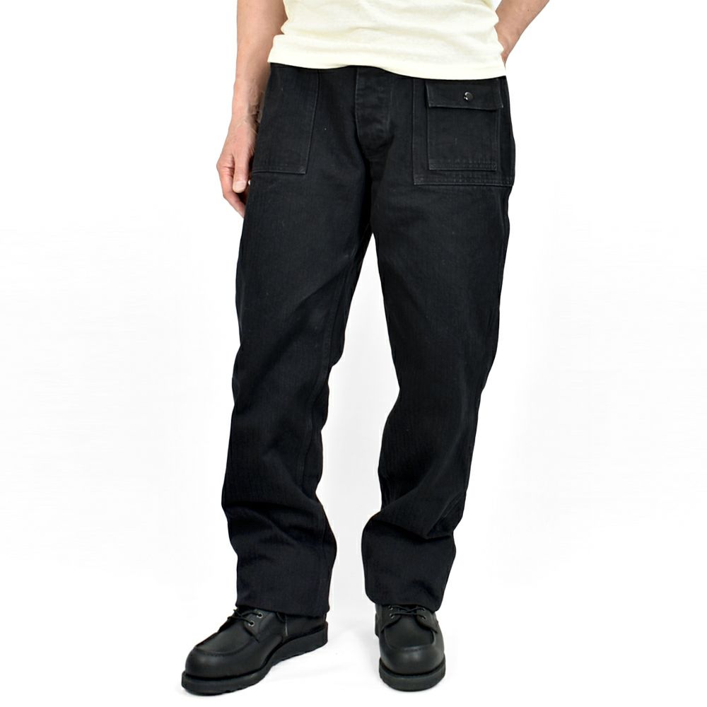 フリーホイーラーズ (FREEWHEELERS) -GRUNTS- 1960s~ STYLE WORK CLOTHING Vintage Style Yarn-Dyed Herringbone Twill YARN-DYED RUDE BLACK ヘリンボーンツイルパンツ 2522010